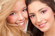 close up faces with perfect white teeth