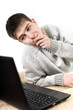teenager with notebook teenager with notebook