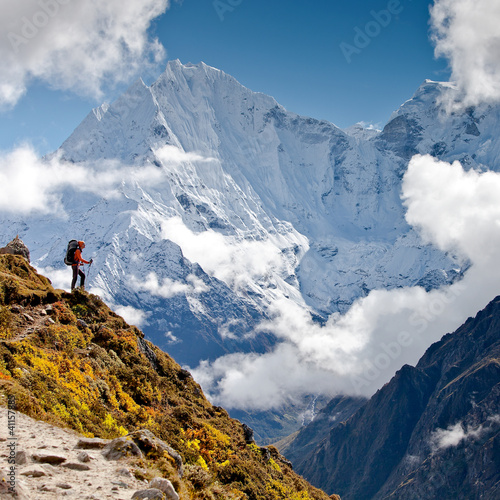 Photo: Hiking in Himalaya mountains Hiking in Himalaya mountains