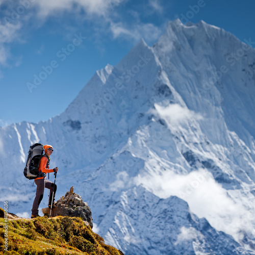 Photo: Hiking in Himalaya mountains Hiking in Himalaya mountains