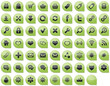 Glänzende grün schwarze icons, buttons Sammlung