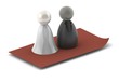 Couple symbol on red carpet