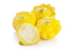 Yellow Pattypan Squashes Isolated