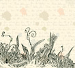 Vintage letter background with floral pattern