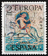 Postage stamp Spain 1973 Abduction of Europa, Roman Mosaic