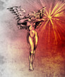 Illustrazione: Sketch of tattoo art, fairy angel, nude woman Sketch of tattoo art, fairy angel, nude woman