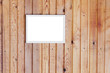 Photo frame on wooden wall Photo frame on wooden wall
