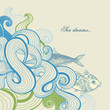 Sea waves vector background