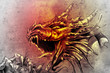 Illustrazione: Tattoo art, sketch of a anger medieval dragon Tattoo art, sketch of a anger medieval dragon