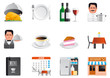 canvas print picture - Restaurant icons
