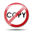 Señal prohibido con texto COPY