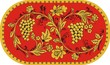 Decorative pattern of flowers with a wild ash in an oval.