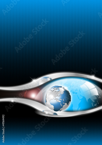 Illustration: Blue Globe Business Background Blue Globe Business Background