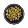 Stuffed Olives in Black Bowl