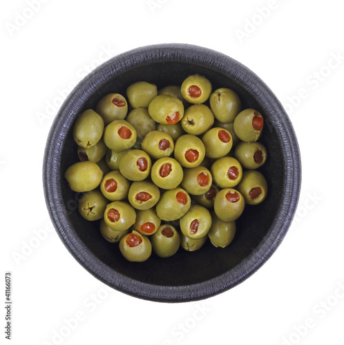 Photo: Stuffed Olives in Black Bowl Stuffed Olives in Black Bowl