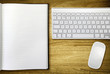 keyboard and notebook