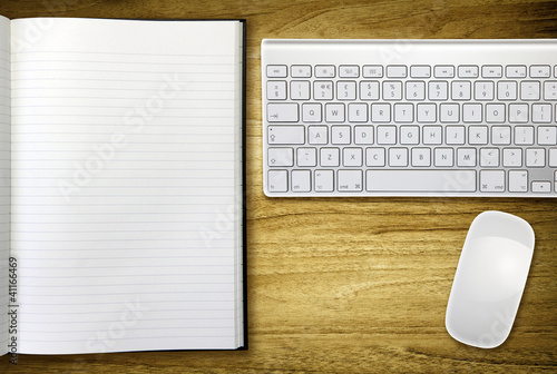 Photo: keyboard and notebook keyboard and notebook