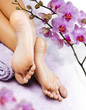Foot massage in the spa salon