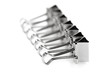 Row of steel metal clips