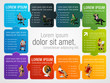 Colorful template for advertising with business people on chair