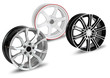 steel alloy car disks over the white background