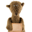 Kuscheltier mit Schild