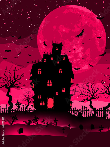 Vector: Scary halloween vector with magical abbey. EPS 8 Scary halloween vector with magical abbey. EPS 8
