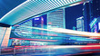 light trails of city traffic in shanghai, china