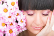 Young woman with flowers Young woman with flowers