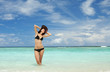 Happy woman on the beach Happy woman on the beach