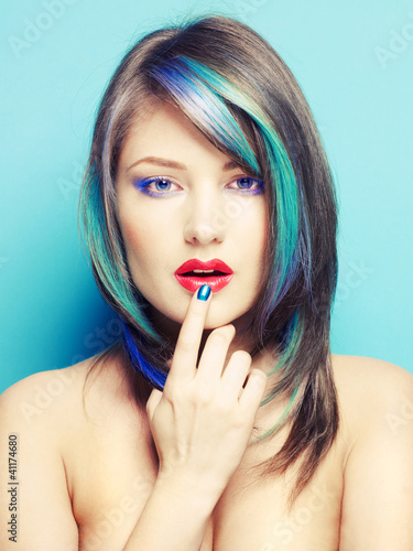 Photo: Lady on bright background Lady on bright background