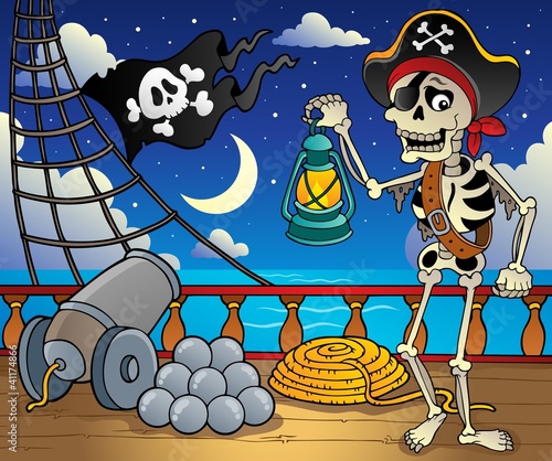 Vektor: Pirate ship deck theme 6 Pirate ship deck theme 6