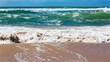 Detailed big white and green waves in Queensland Australia