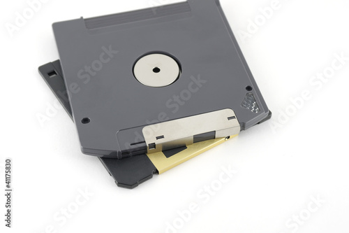 Photo: ZIP and floppy disks over white ZIP and floppy disks over white