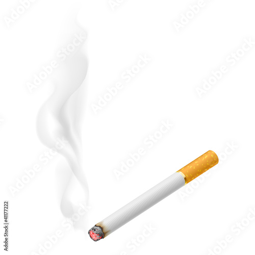 Vektor: Realistic burning cigarette Realistic burning cigarette