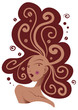 Vector of a beautiful woman with coffee on hair