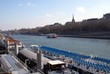 tourists boat on the Siene's river in Paris, France
