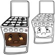 Gas Stove - Cartoon Illustration