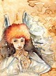 Illustration: anioł gra na flecie anioł gra na flecie