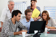 canvas print picture - office workers