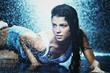 woman in water studio