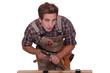 Man with hammer and chisel