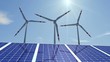 Animierte Windräder mit Solarzellen (HD 1080p,30 FPS)