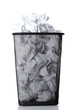 metal trash bin from paper isolated on white metal trash bin from paper isolated on white