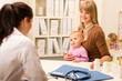 Mother with baby visit pediatrician for check-up Mother with baby visit pediatrician for check-up