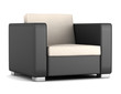 modern black and beige armchair isolated on white background