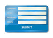 Registration form on credit card. Registration form on credit card.