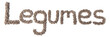 Word legumes written with lentils