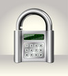 Opened padlock with digital interface,data security concept Opened padlock with digital interface,data security concept