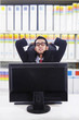 Tired businessman sleeping at the office Tired businessman sleeping at the office